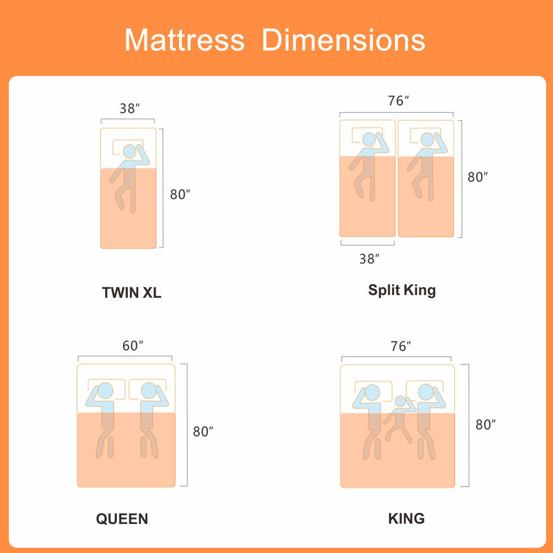 Lit réglable E3000 avec massage, matelas de 12 po inclus, Très grand