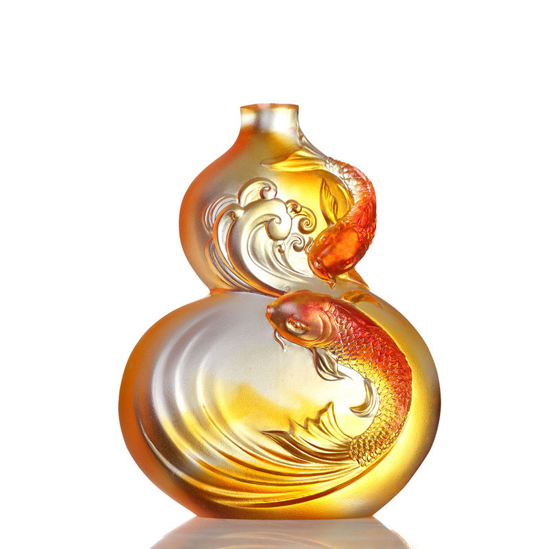 Figurine gourde en cristal Koi Hulu | Les eaux de l'abondance