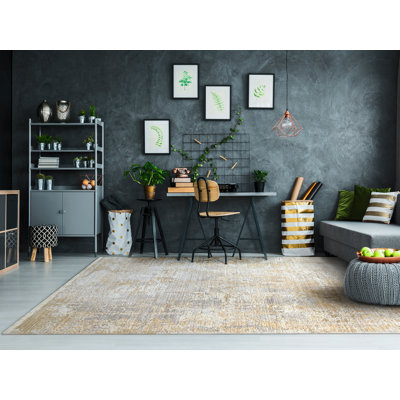 Tapis jaune Darlotta