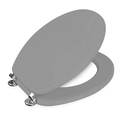 Oxford Grey Wooden Round Hard Toilet Seat