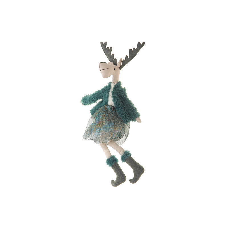 Veste verte avec jupe en peluche renne