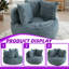 Très grand fauteuil à billes en velours côtelé avec repose-pieds, canapé-lit ergonomique en mousse à haut dossier-334558127