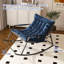 Chaise berçante confortable en acier au carbone - Coussins rembourrés et accoudoirs robustes (bleu)-847507579