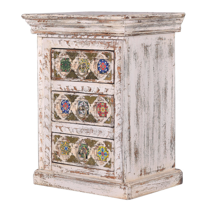 Dakhla 45cm W Solid Wood Bedside Table