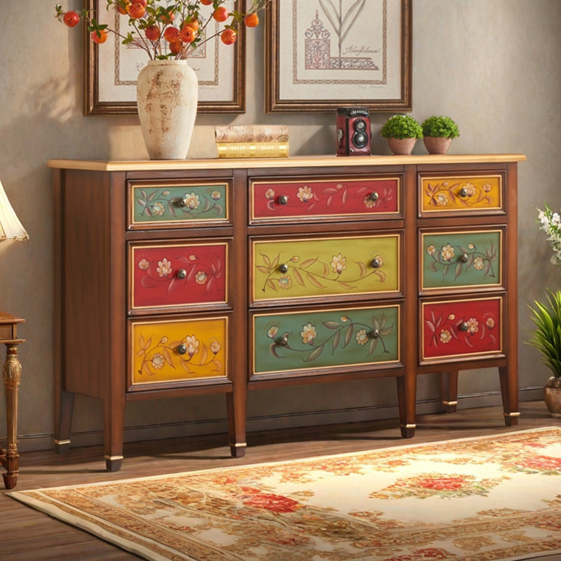 Vintage painted multi-function drawer sideboard