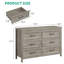 Commode 6 tiroirs à grain de bois avec dessus imperméable - Commode robuste pour chambre à coucher / salon