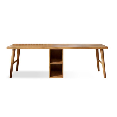 Light-walnut Rectangular Solid Wood desk