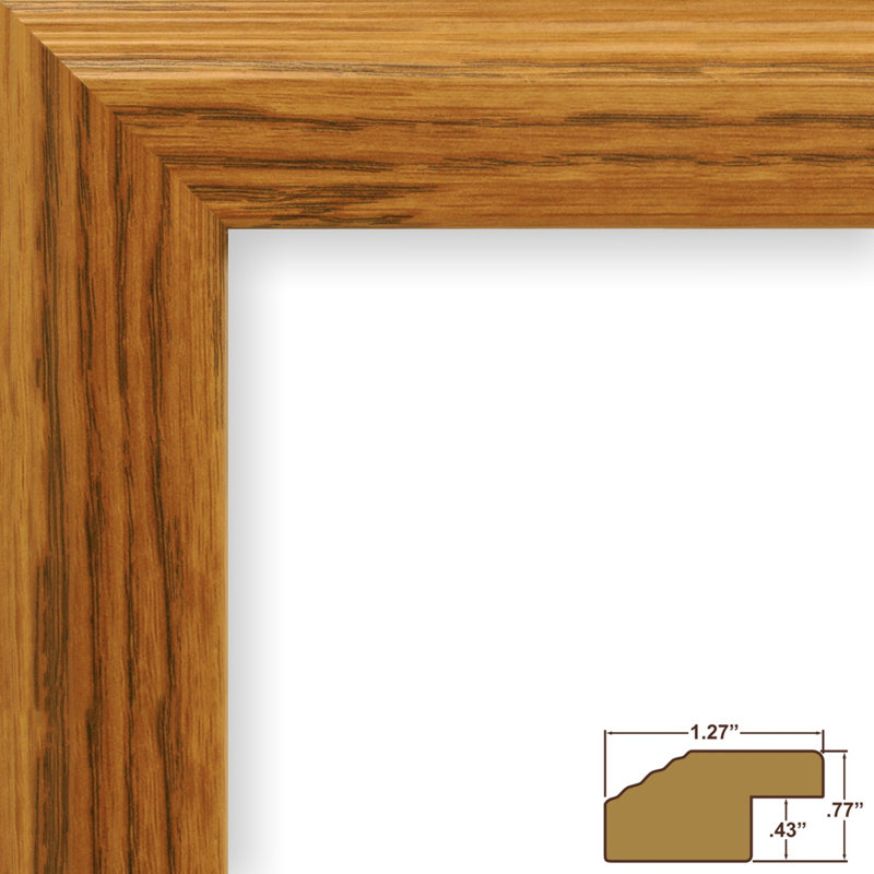 Ravenna Picture Frame with Mat, 9" x 13", Country Oak, 13" x 19" Matted to 9" x 13"