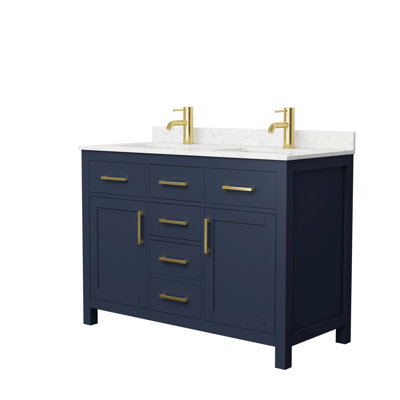 Beckett 48" Freestanding Double Bathroom Vanity with Cultured Marble Top