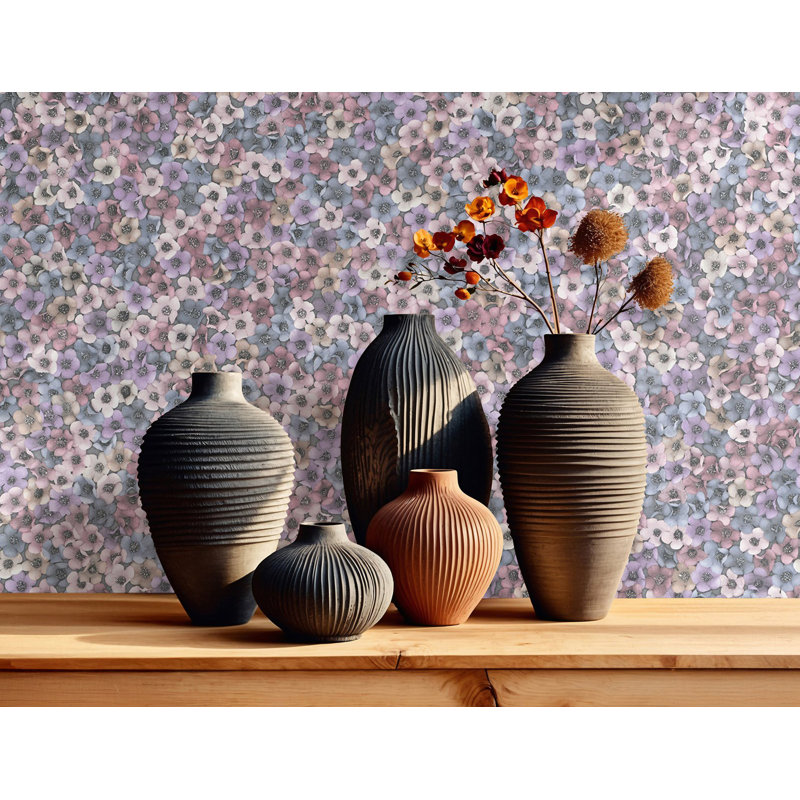 Galerie Fashion Icon Floral Wallpaper, Purple
