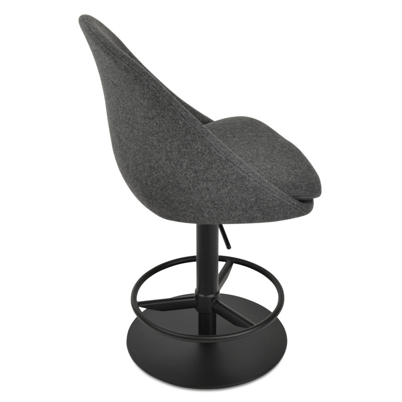 Tabouret Avanos, Gris foncé, Noir