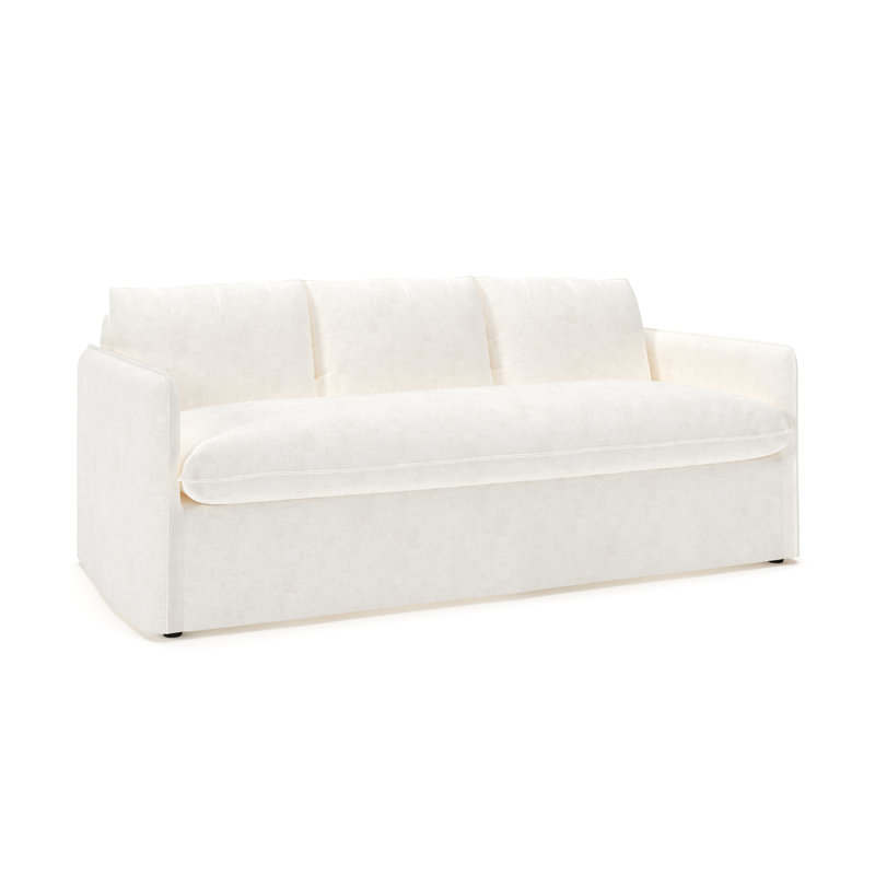 Bellatrix 83'' Slipcovered Sofa, Bevin Natural Linen Blend