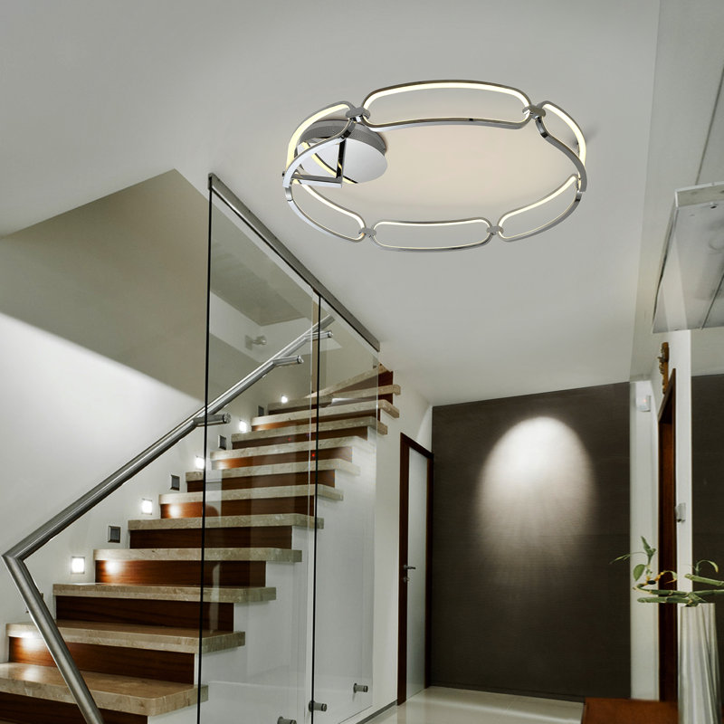 Alaina LED Semi Flush Mount, Silver