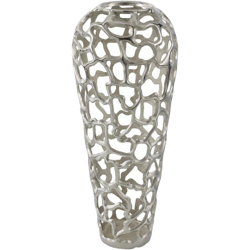 Vase décoratif Natalyia, Argent, H 24 po x l 10 po x P 10 po
