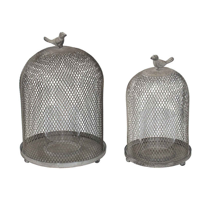 Bougeoirs fantaisistes avec couvre-oiseau et filet