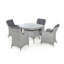 Crimora 4 - Person Patio Dining Set Umbrella Hole Included Round Table with Cushions Included
