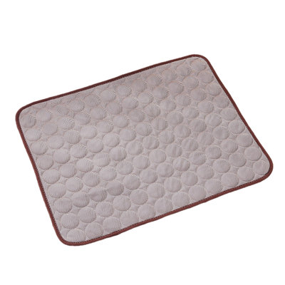 Pet Ice Silk Cooling Mat 15.7x11.8in Breathable Summer Cool Pad For Dogs Cats, Coffee