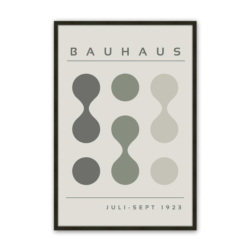 Green Bauhaus Flow I Print dans un cadre, H 11 po x l 9 po x P 1,25 po, Reproduction encadrée sans passe-partout