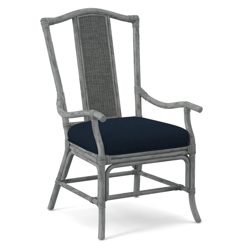 Drury Lane Slat Back Dining Arm Chair, White Textured Performance; 0865-91, Nickel