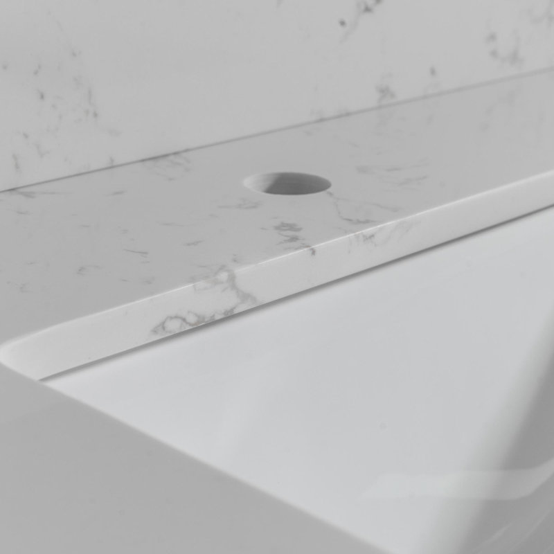 Lavabo encastré rectangulaire en céramique, Simple