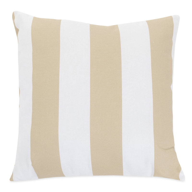 Coussin décoratif à rayures verticales, H 20 po x l 20 po, Sable