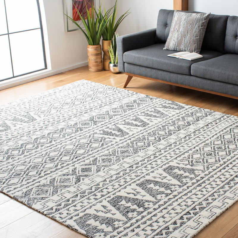Dean Hand Tufted Wool Southwestern Rug, Rectangle 4' x 6'