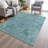 Machine Washable Indoor/Outdoor Xhevrie Blue Rug-674399224