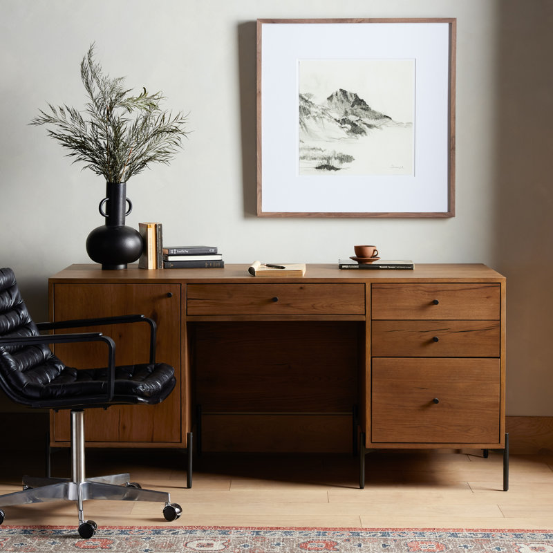 Eaton Executive Desk, Amber Resin Oak