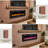 60" Electric Fireplace with 12 Color Flame - Recessed/Wall Mount, Remote Control-1293810302