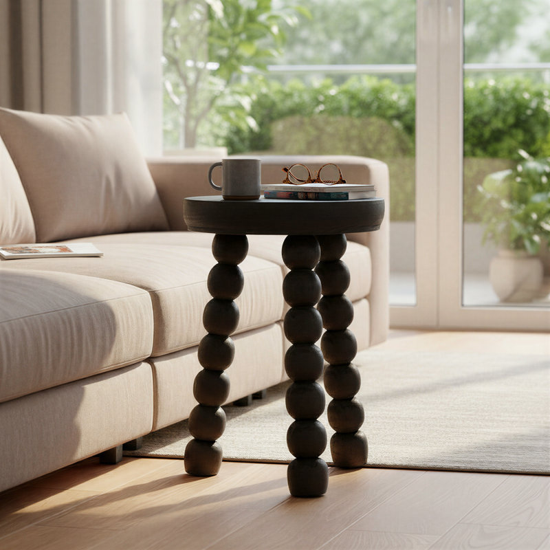 Table d'appoint Paulownia, Noir