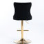 Velours pivotant moderne et doré avec siège réglable en hauteur de 25 à 33 pouces, dossier de tabourets de bar noir confortable, de 2 pour îlot de cuisine et pub pour la maison, pivotant en hauteur, moderne,