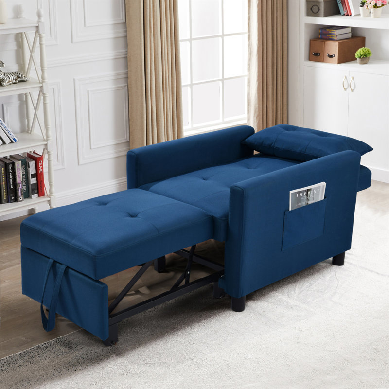 Canapé-lit convertible polyvalent avec sac latéral et coussin lombaire pour tous les espaces