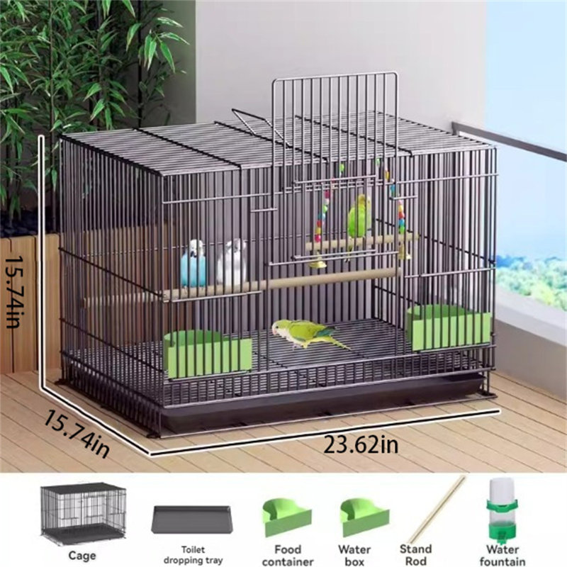 Cage à oiseau Geddie, H 24 po x l 16 po x P 16 po
