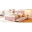 Grand lit escamotable avec tablettes de rangement et tiroirs, gris