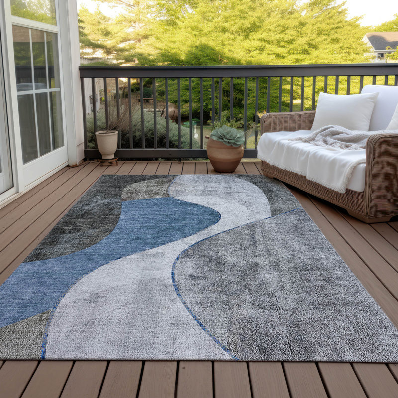 Abstract Indoor / Outdoor Rug, Rectangle 8' x 10'