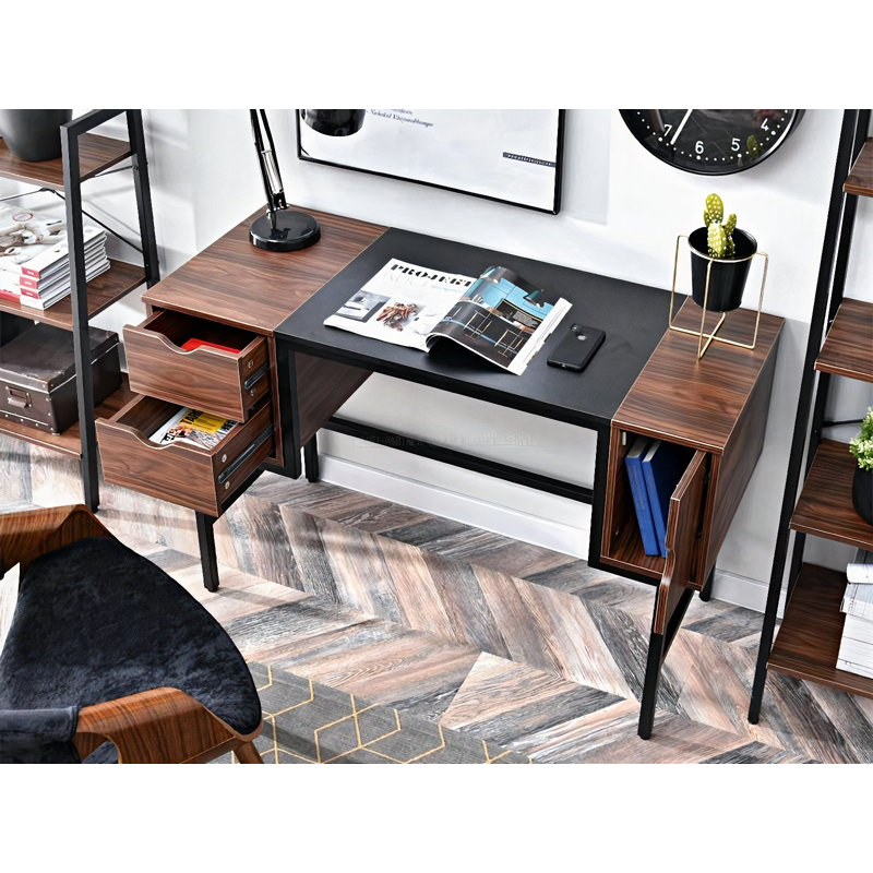 Dawniel Steel Writing Desk, Brown
