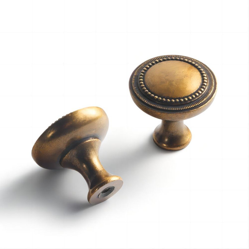 1 1/3" Mushroom Knob, Antique Brass