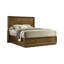 Lit double noyer, décor de chambre à coucher transitionnel, cadre de lit en bois d'hévéa massif, placage, bois d'ingénierie, tête de lit haute-34532660