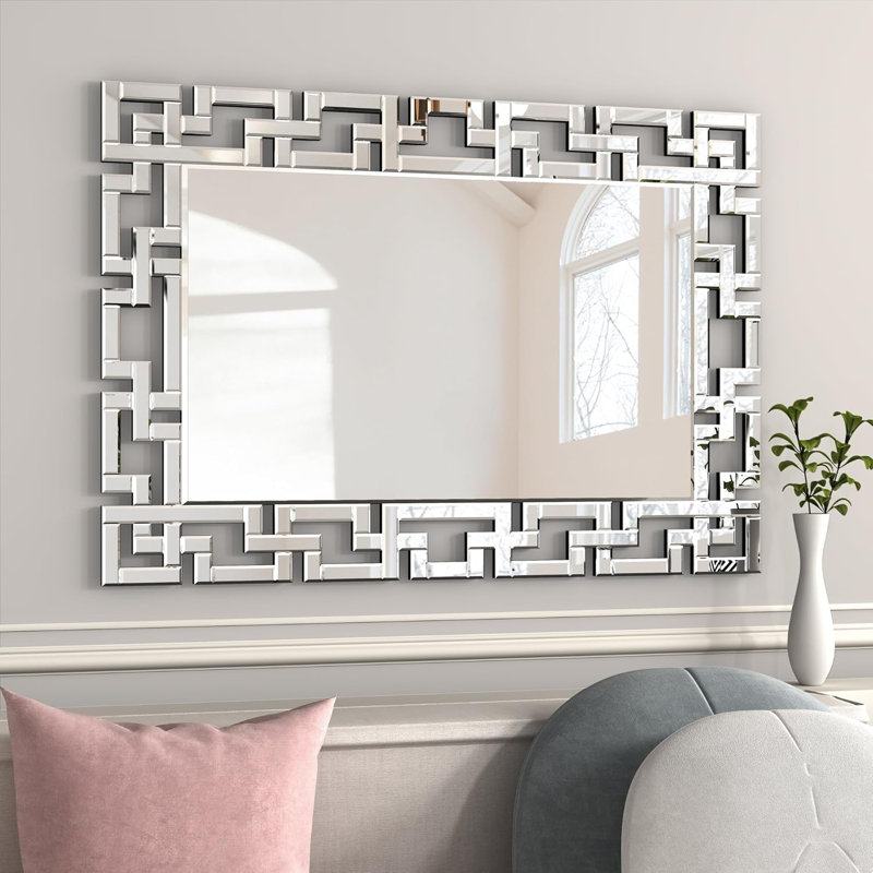 Miroir d'appoint Kendleshire, Argent,  39,2 po x 27,4 po