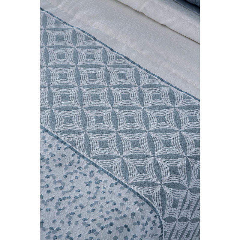 Marla Graphic Print & Text Duvet Cover, Turquoise