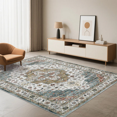 Abstract Machine Printed Area Rug