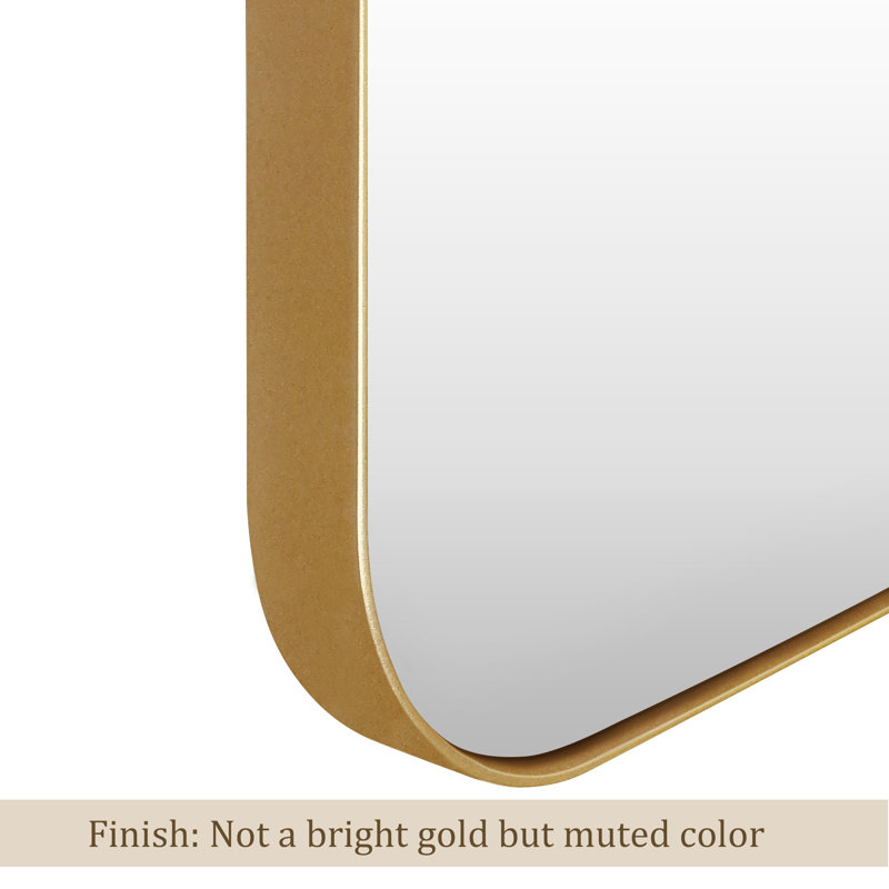 Markhai Modern Accent Mirror, 36" x 24", Satin Nickel