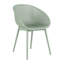 Été - Paquet de 2 chaises longues modernes vert pâle - Plastique PP intérieur / extérieur toutes saisons avec table pliante multifonctionnelle intérieure / extérieure moderne - Plateau de table en PP avec pieds en métal (blanc, kaki)-1808803182