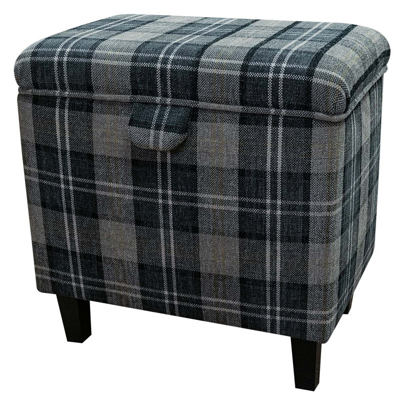 50.8cm Wide Rectangle Footstool Ottoman with Storage, Black