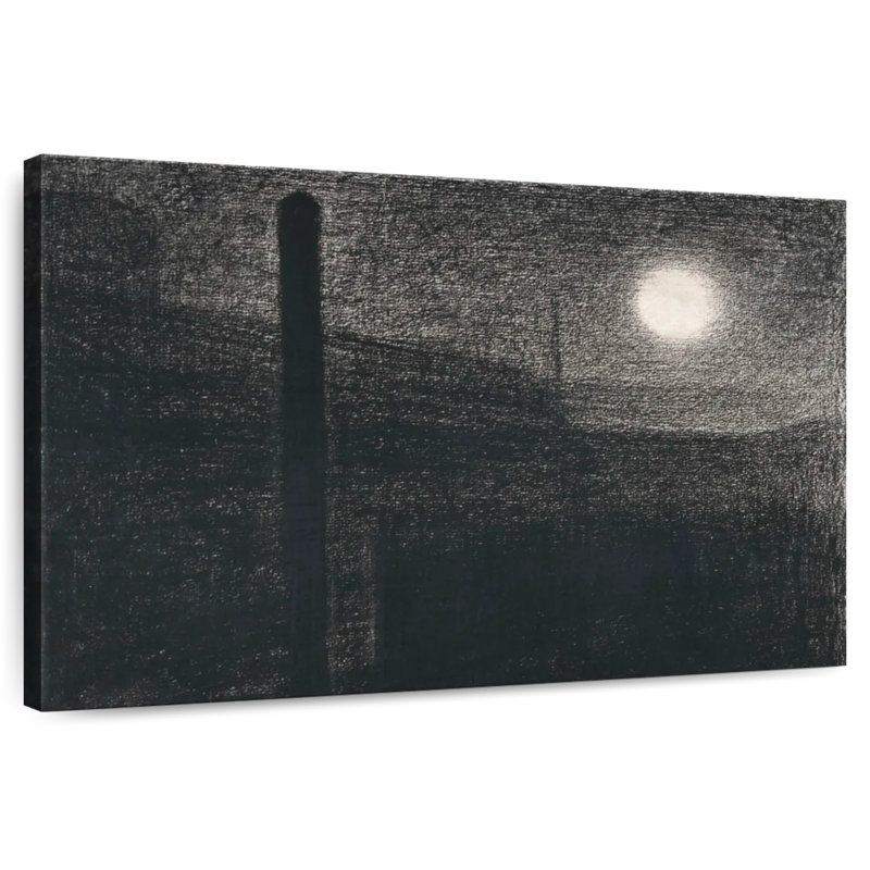 Usines Avery Courbevoie au clair de lune 1882-1883, H 26 po x l 39 po
