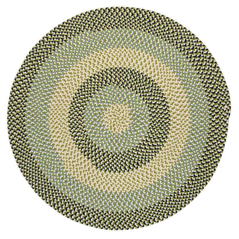 Tapis tressé vert/brun clair Carousel, Rond 8 pi
