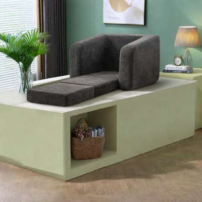 Space-saving Chenille Sofa Bed, Modern Foldable Design For Living And Guest Rooms