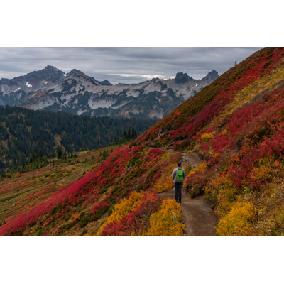 Hiker Enjoying The View - Wrapped Canvas Print