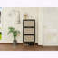 Armoire de rangement à chaussures en rotin à 3 portes avec base en métal et tablettes doubles-198546839