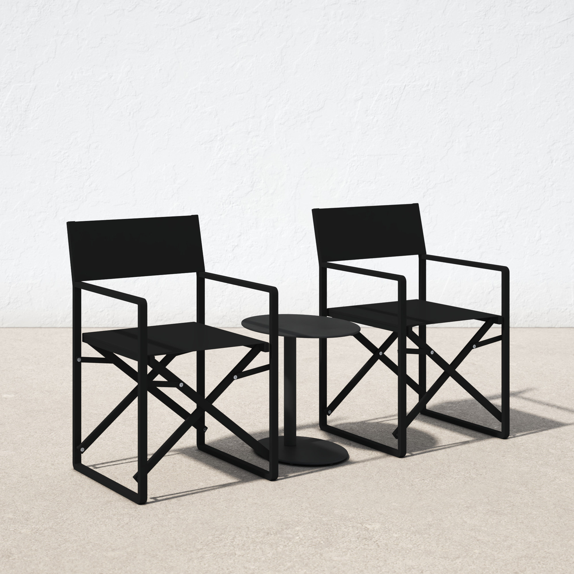 Oval 2 - Person 20" Long Bistro Set, Black